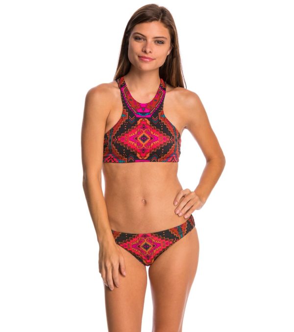 Billabong Swimwear Gettin Native High Neck Reversible Crop Bikini Top Hot on Sale - Image 4
